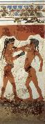 unknow artist Boys Boxing,from Thera oil on canvas